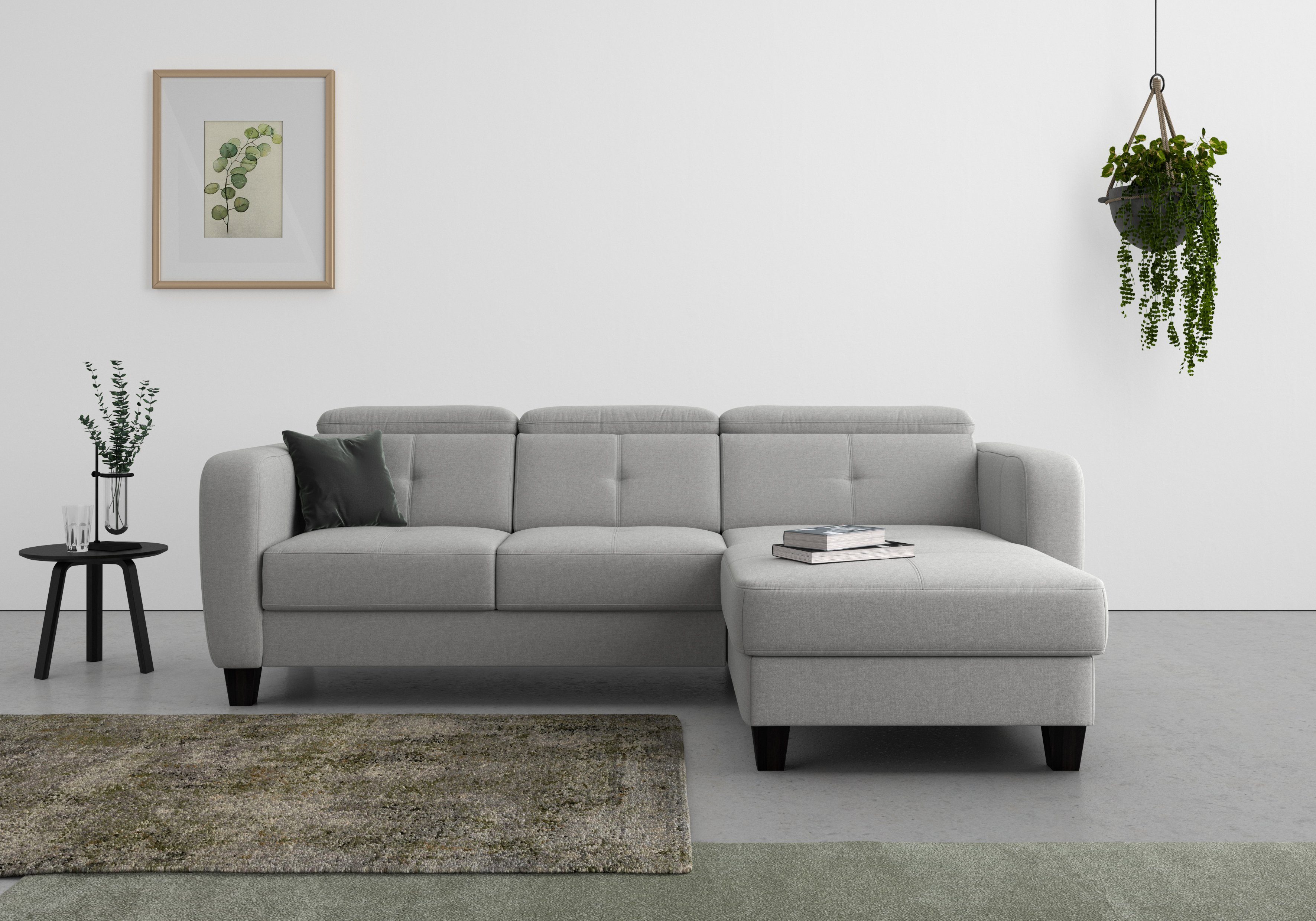 sit&more Ecksofa Belluci, inklusive Federkern, mit Bettkasten und Bettfunktion wahlweise