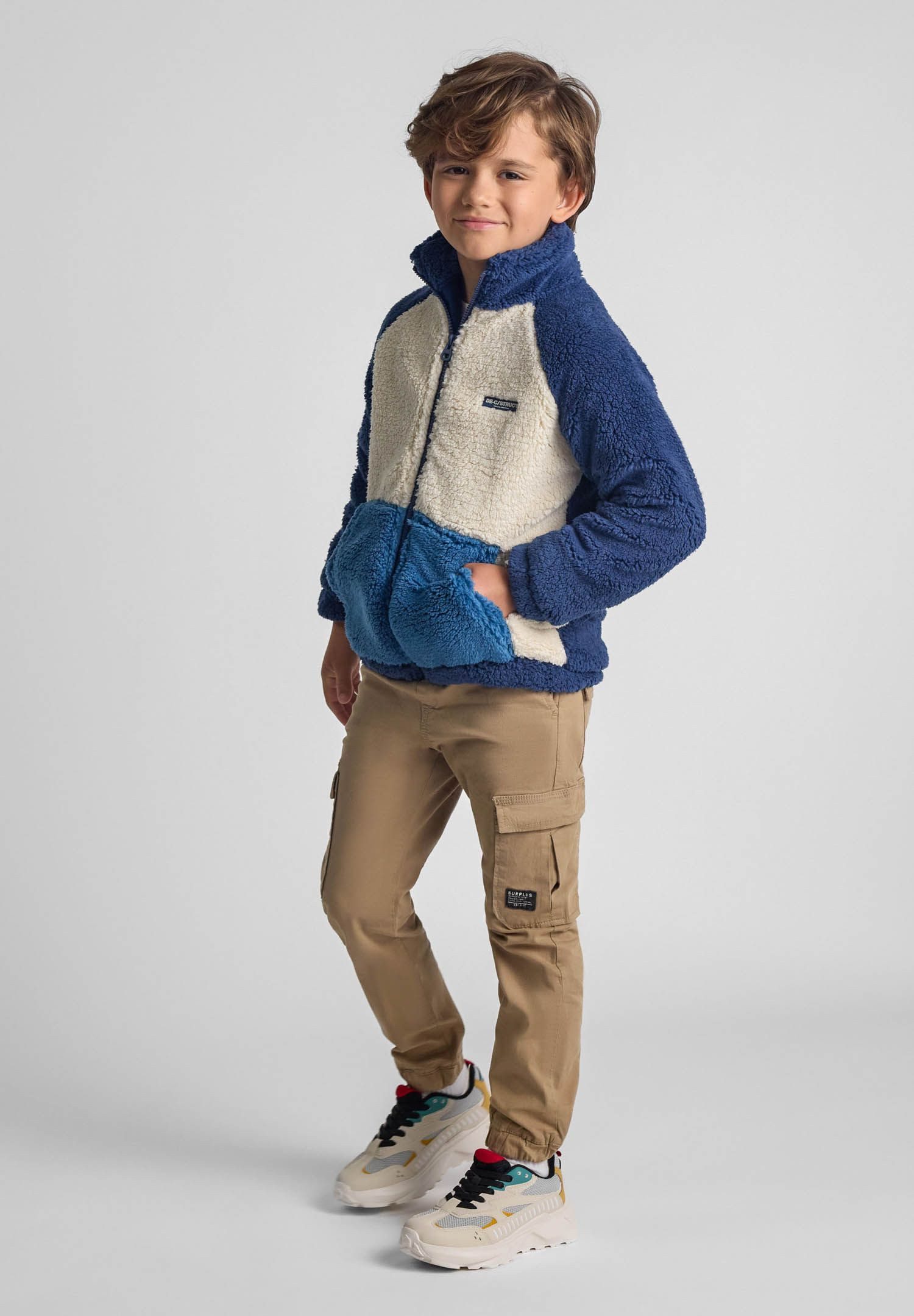 MINOTI Sweatshirt Sherpa-Jacke mit Reißverschluss, Tasche und Stehkragen (2 günstig online kaufen