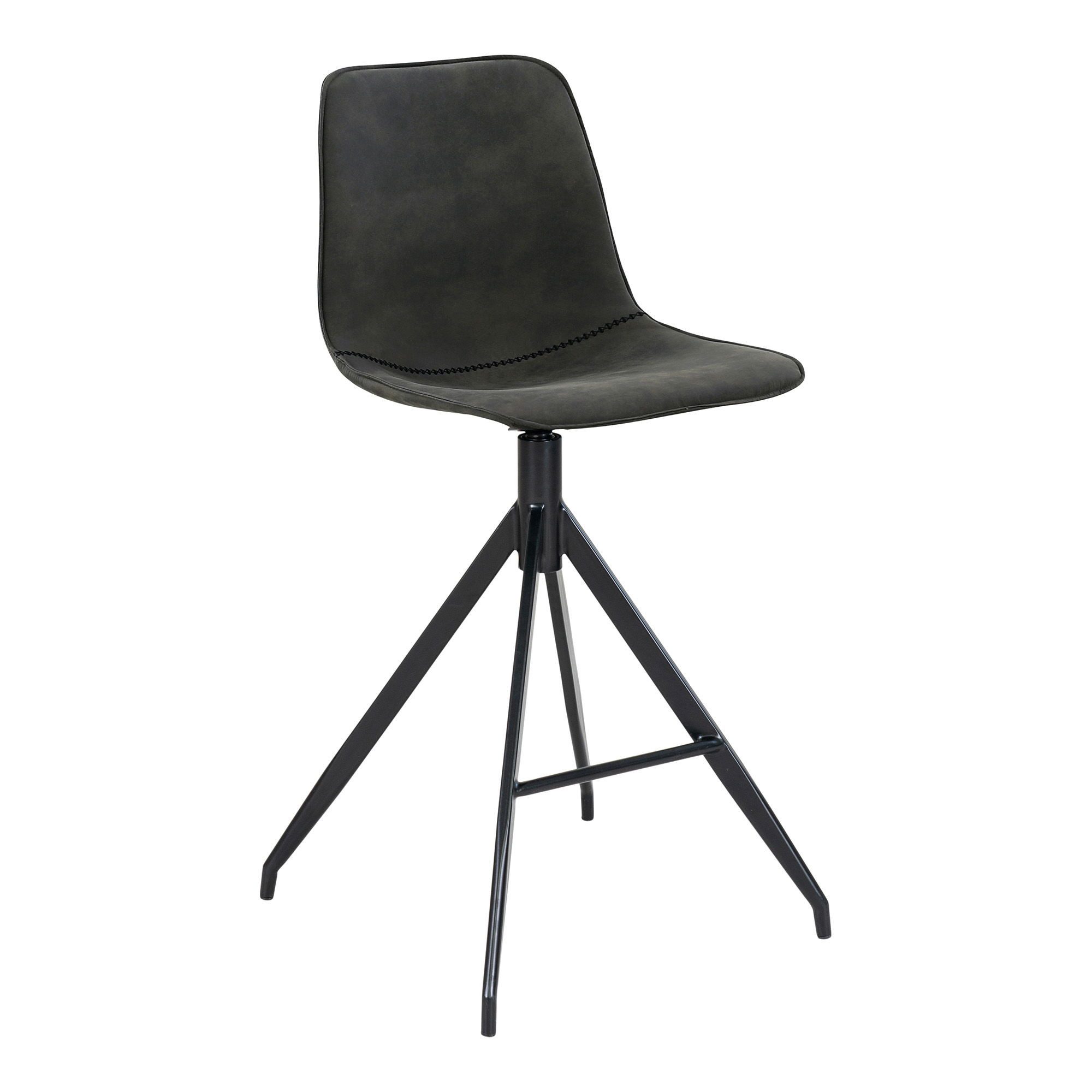 Barhocker Tresen-Stuhl Monaco Mikrofaser, Stahl Grau