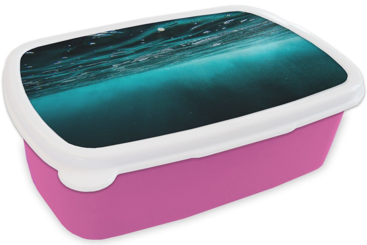 Kinder, Unterwasser Kunststoff, für - Lunchbox Erwachsene, Brotbox Brotdose (2-tlg), - rosa Blau, Mädchen, Meer Snackbox, MuchoWow Kunststoff