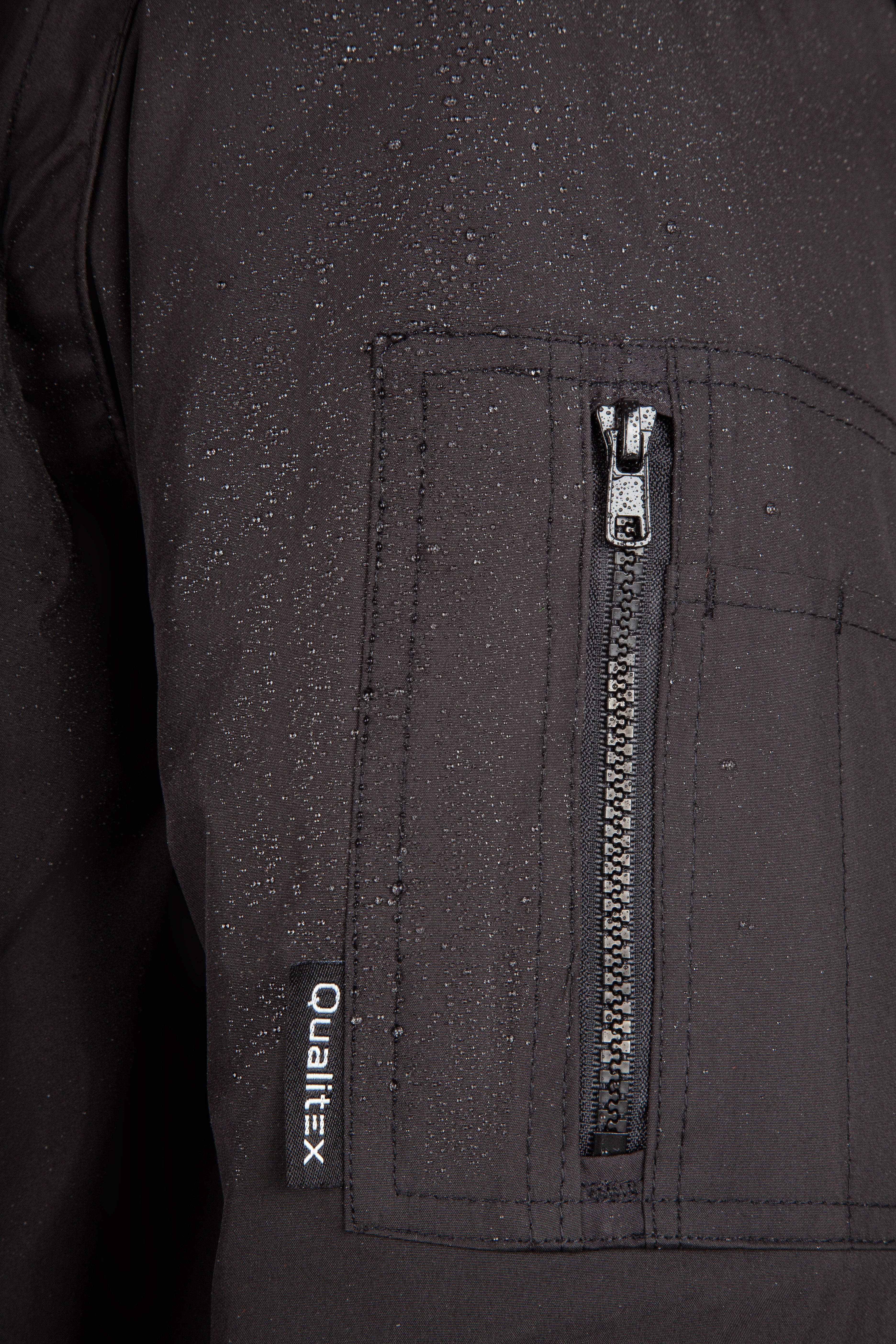 Qualitex Workwear Pilotenjacke 4-in-1 Herren SECURITY warme Arbeitsjacke Bomberjacke wasserfest abnehmbare Ärmel, winddicht, ideal für Arbeit & Outdoor – Bild 3 von 5