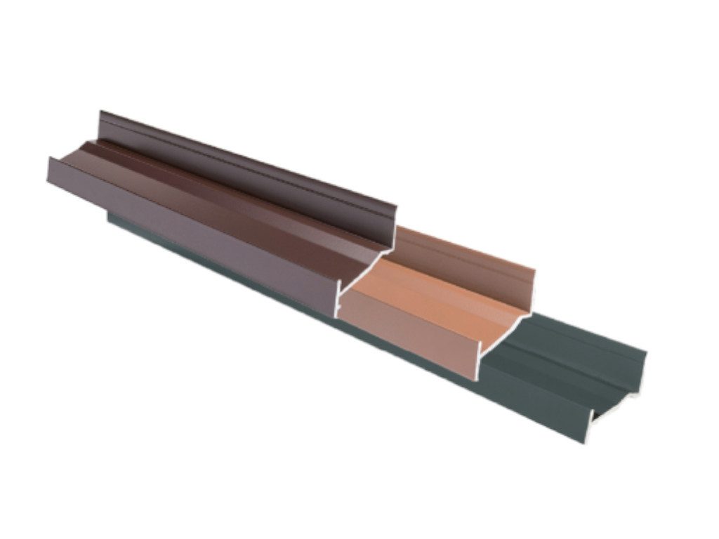 Silvadec Pfostenträger Anfangs--Abschlussprofil Hellbraun, pulverbeschichtetes Aluminium