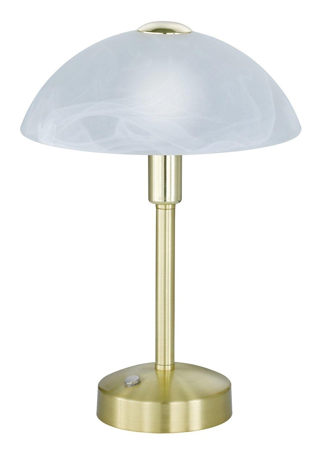 TRIO Leuchten LED Tischleuchte DONNA, 1-flammig, H 30 cm, Messing, Touchsensor, Dimmfunktion, LED fest integriert, Warmweiß, Lampenschirm aus Glas in Marmoroptik