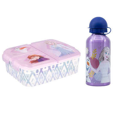 Disney Lunchbox Disney Die Eiskönigin Anna Elsa 2 tlg Kinder Lunch Set, Kunststoff Alu, (2-tlg), Brotdose Alu-Trinkflasche