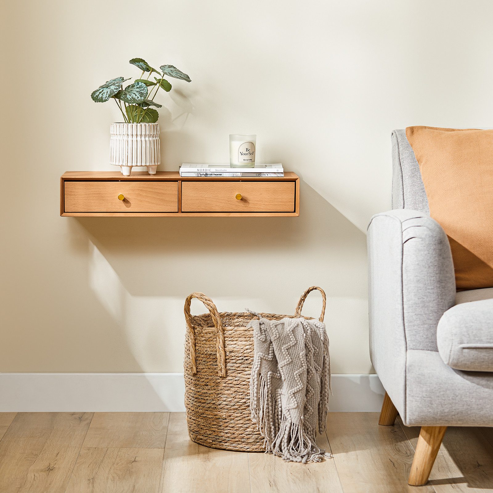 SoBuy Wandregal FHK37, Schweberegal Wandboard Nachttisch hängend Flur Wohnz günstig online kaufen