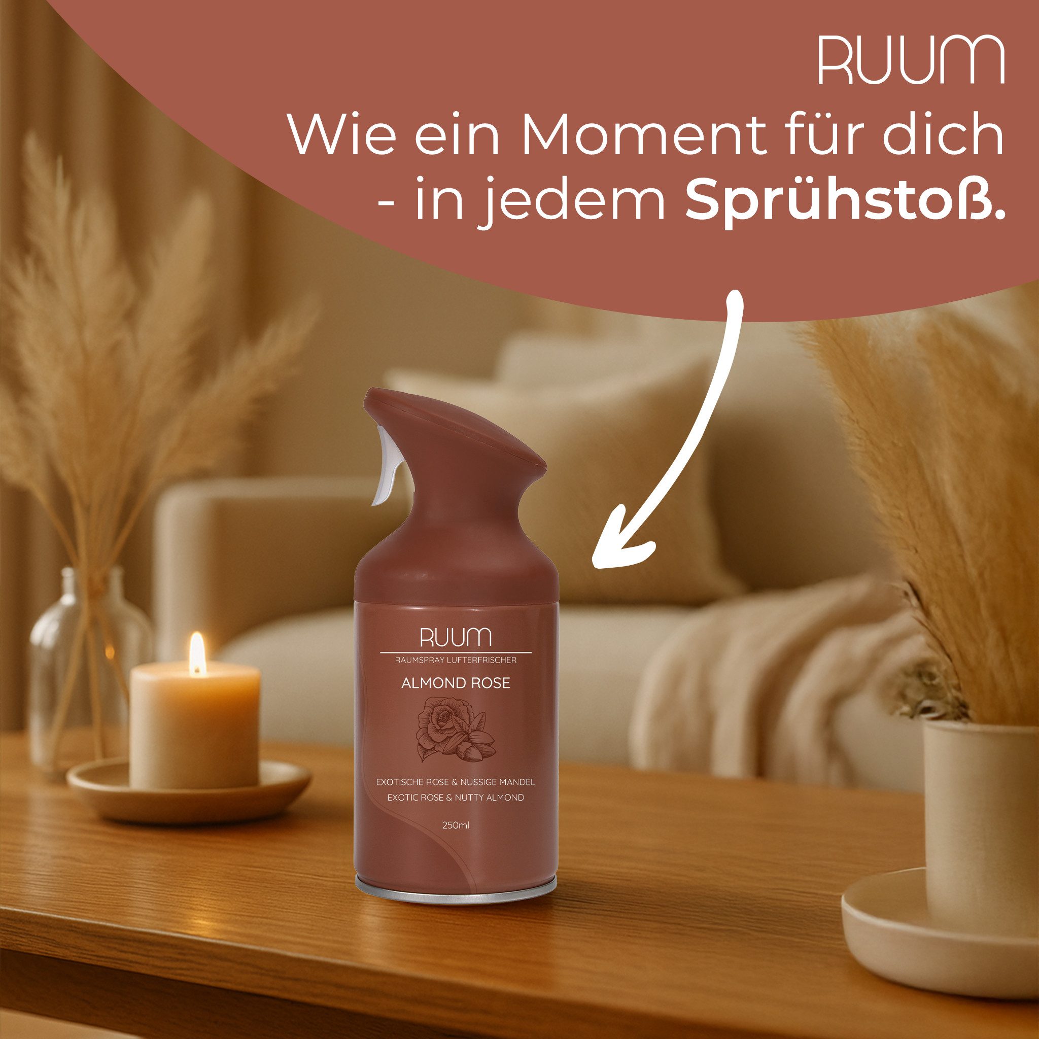 RUUM Raumduft Lufterfrischer (6-St., Raumsprays), Manuelle Anwendung – gezielte Frische auf Knopfdruck