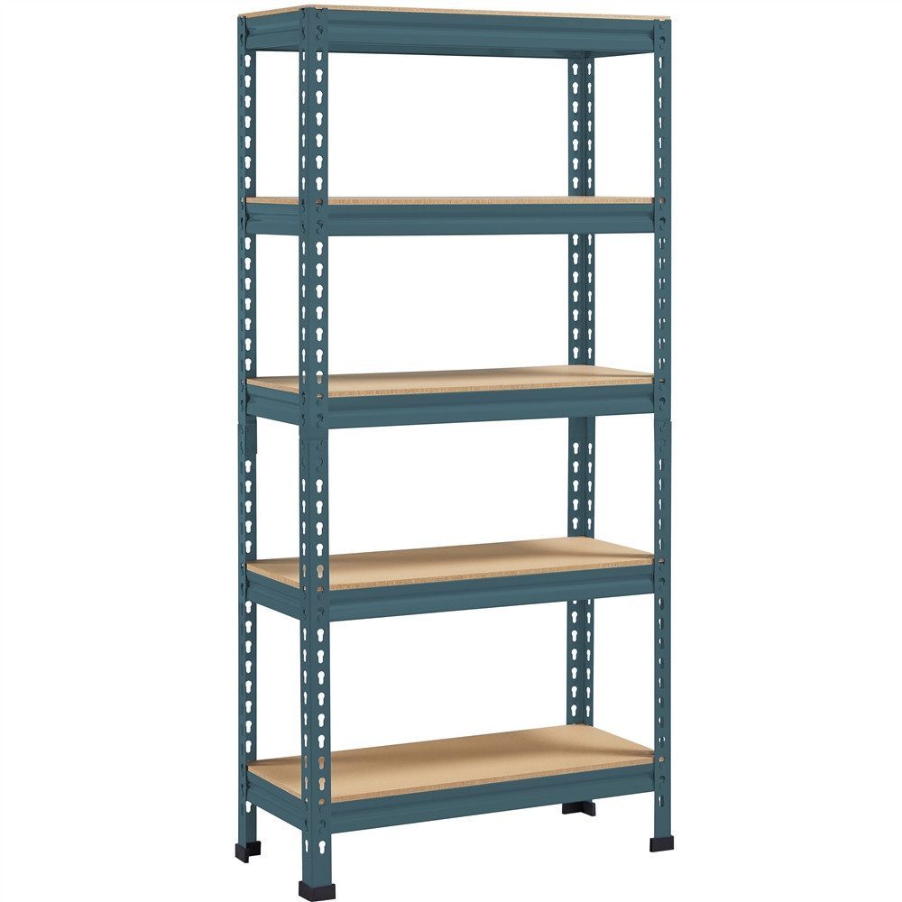 Yaheetech Standregal 70 × 30 × 150 cm Schwerlastregal, 1-tlg., Kellerregal mit 5 Verstellbaren Ablagen