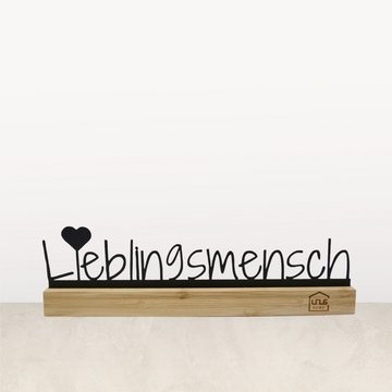UNUS HOME Deko-Buchstaben Aufsteller (30cm breit), Schriftzug Deko-Aufsteller Bambusholz Metall Aufsteller Wohndekoration