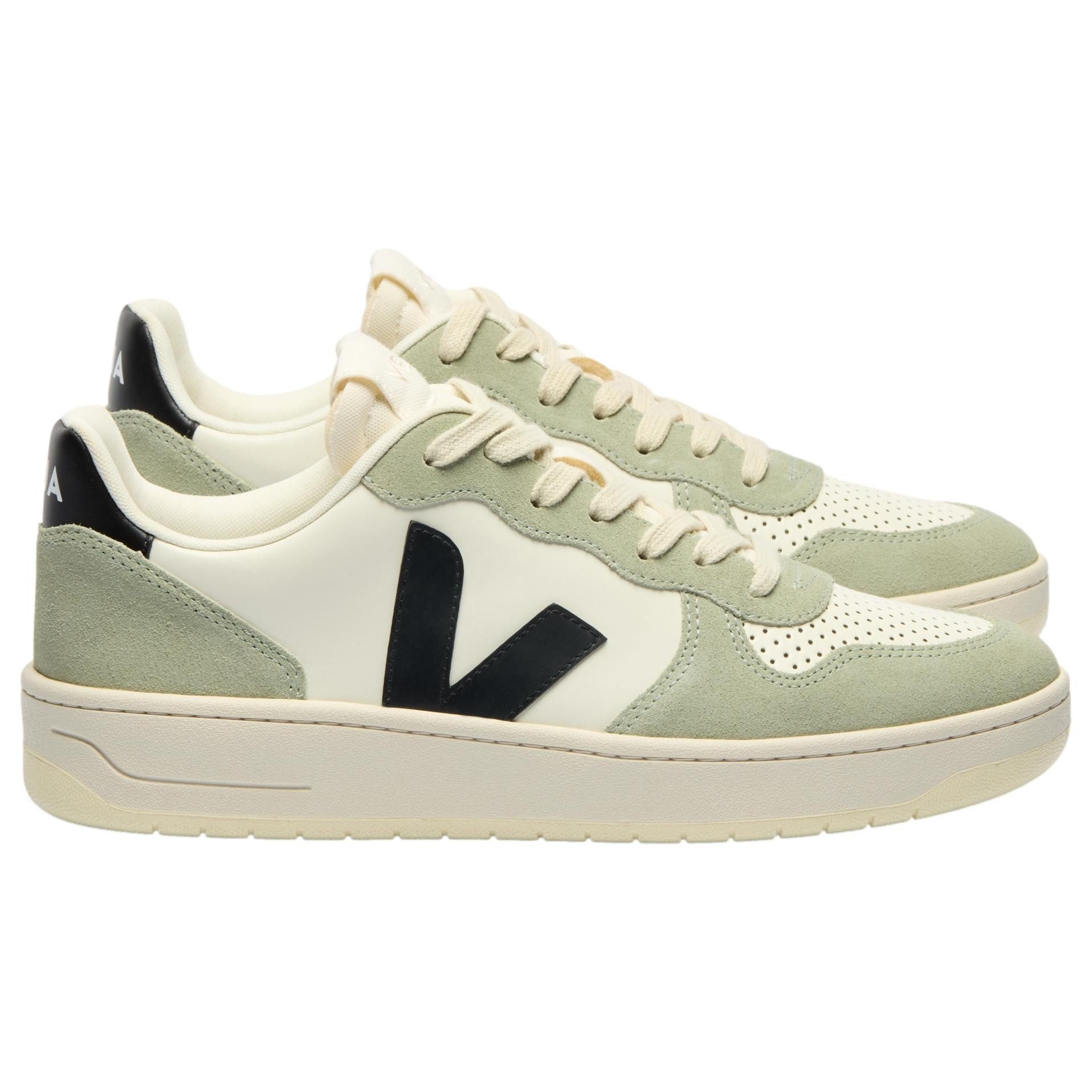 VEJA Damen-Sneaker V-10 Prime Leather Pure Black Clay Sneaker