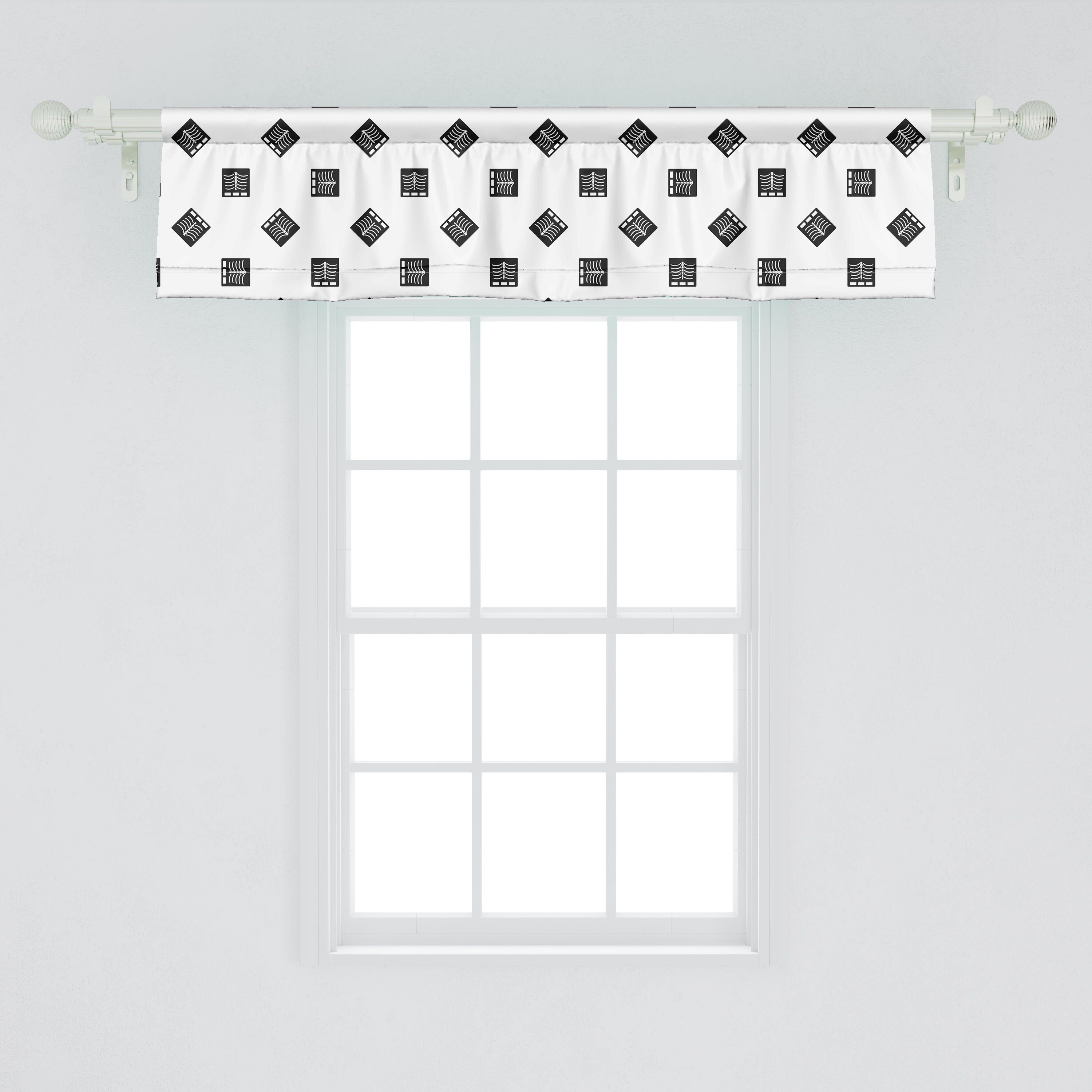 Scheibengardine Vorhang Volant für Küche der Bild Abstrakt mit Stangentasche, Microfaser, Dekor Abakuhaus, menschlichen Xray Schlafzimmer Brust
