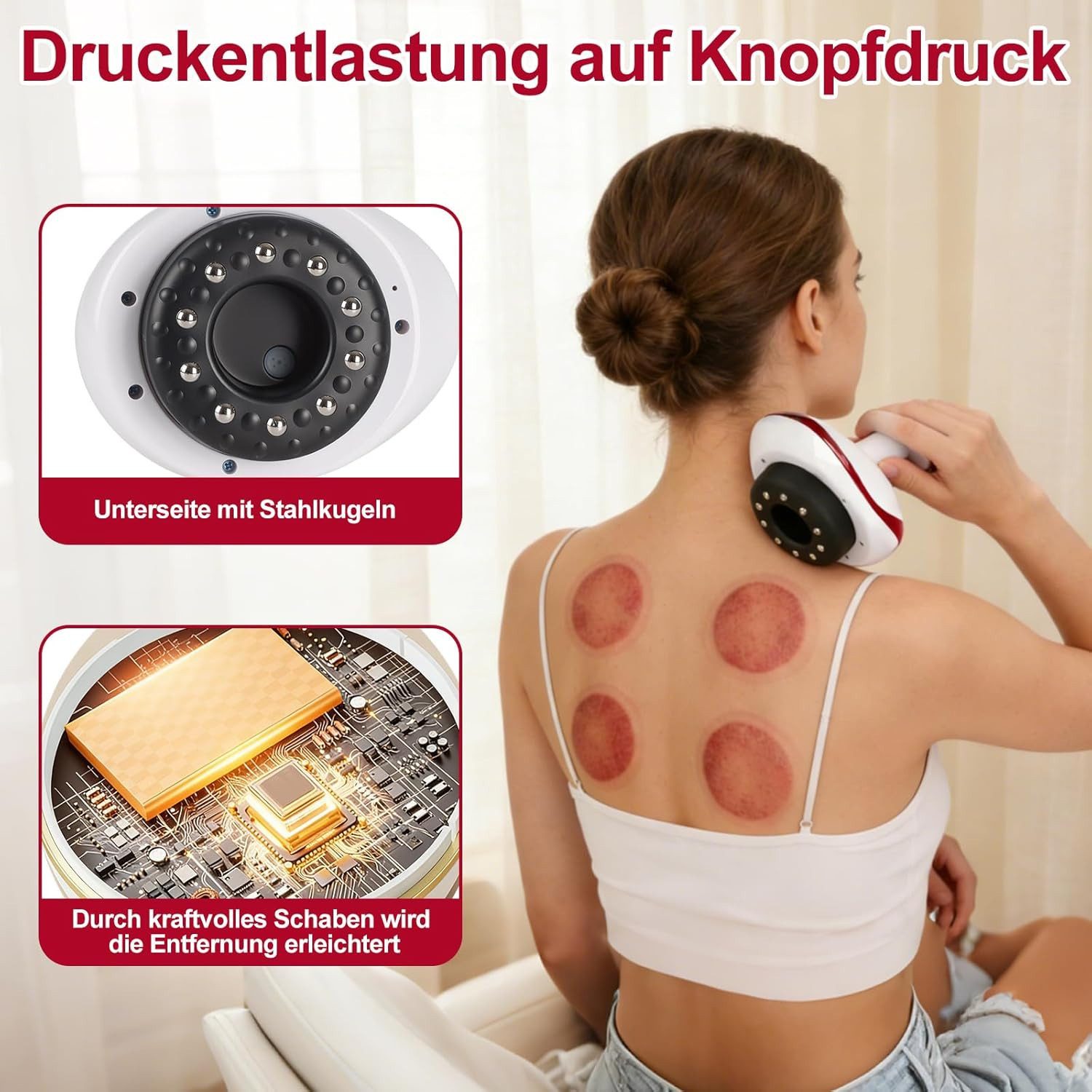 Athlix Massagegerät Körpermassagegerät Saugnapf Heizung Fett Brenner, 6-Gang-Massage + 6-Gang-Heizung – Bild 2 von 5