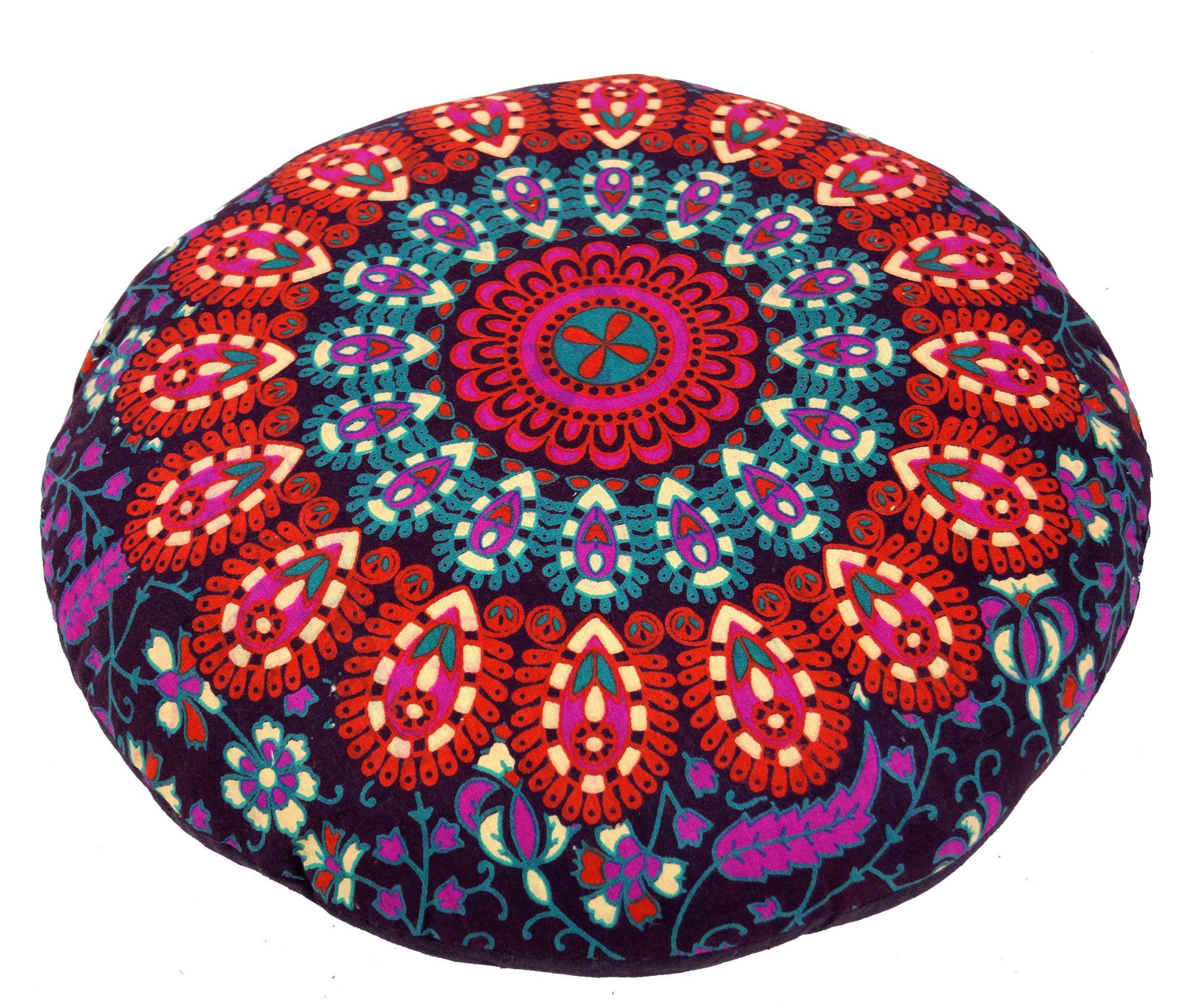 Guru-Shop Meditationskissen Flaches Mandala Meditationskissen, Yoga Kissen,..
