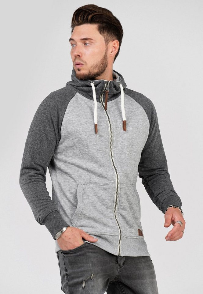 behype Sweatjacke HENRAY mit erhöhtem Kragen, Besonders schützend dank  Kapuze und erhöhtem Kragen