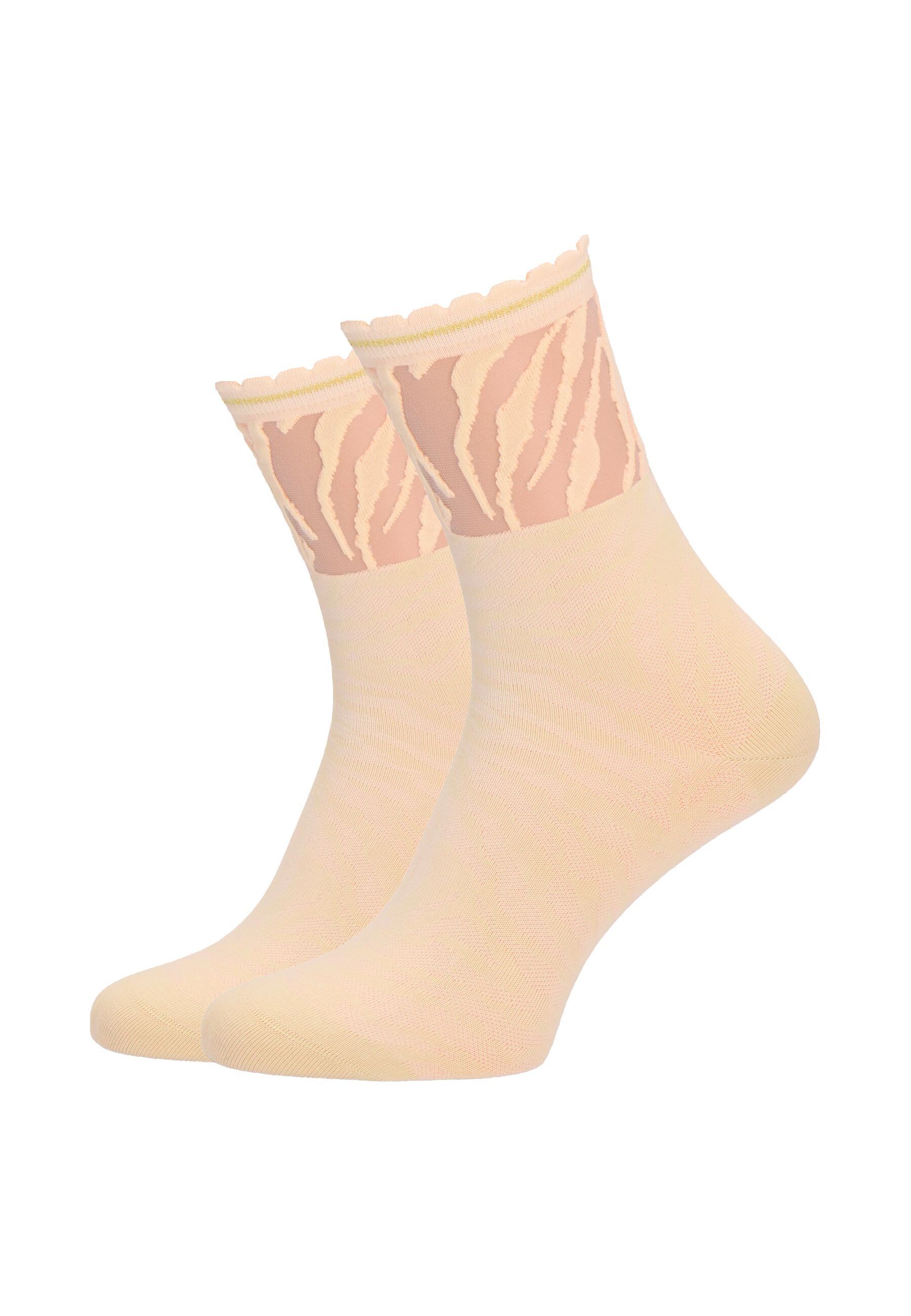 Tamaris Socken 2er Pack 2er Pack, transparente Socken mit modischem Zebra-Muster