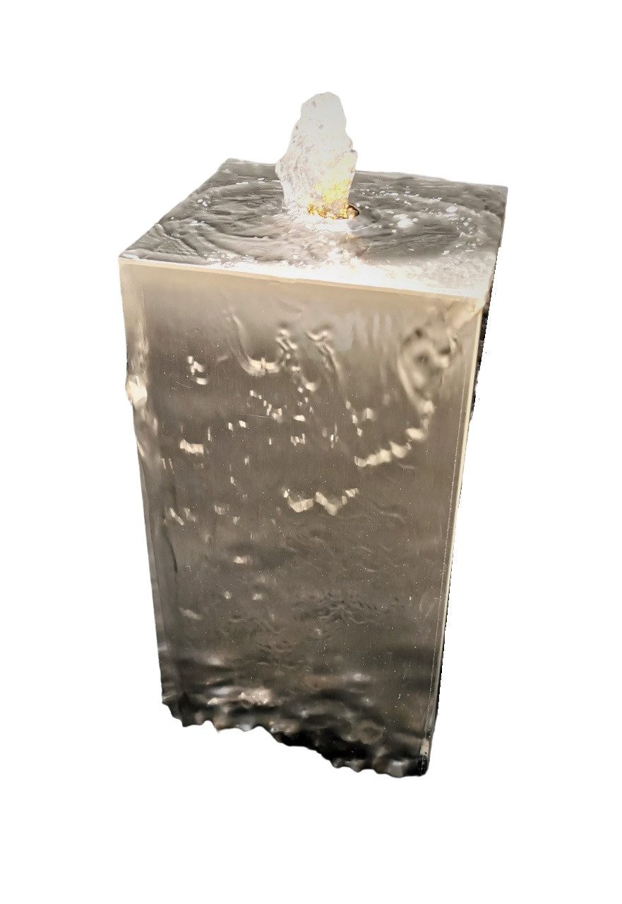 Jürgen Bocker - Gartenambiente Gartenbrunnen Säulenbrunnen eckig 20/20 cm Edelstahl matt Höhe 40-100 cm LED Garten