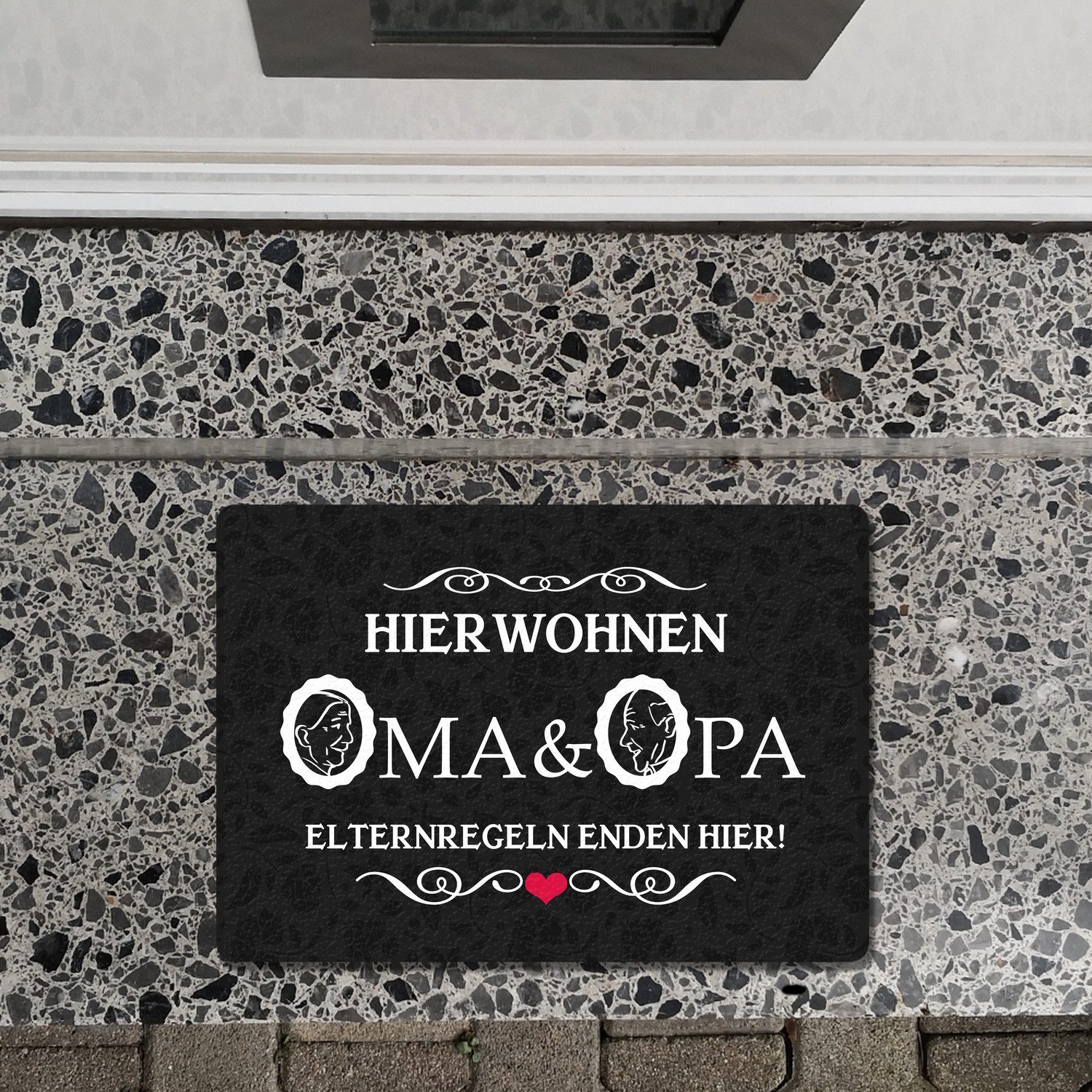 speecheese Fußmatte Hier wohnen Oma & Opa Fußmatte in 35x50 cm ohne Rand im günstig online kaufen
