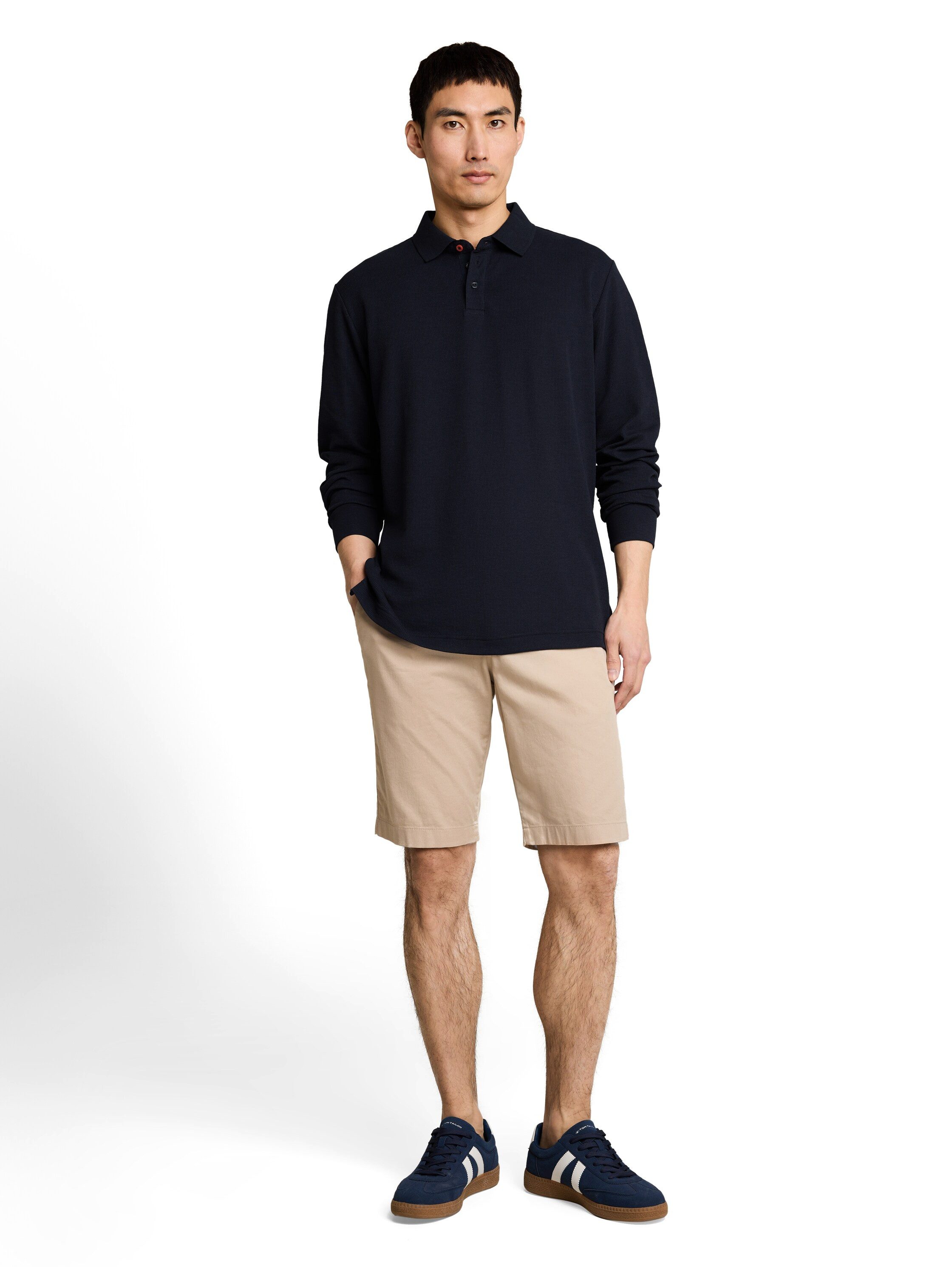 TOM TAILOR Langarm-Poloshirt mit Polokragen und Knopfleiste