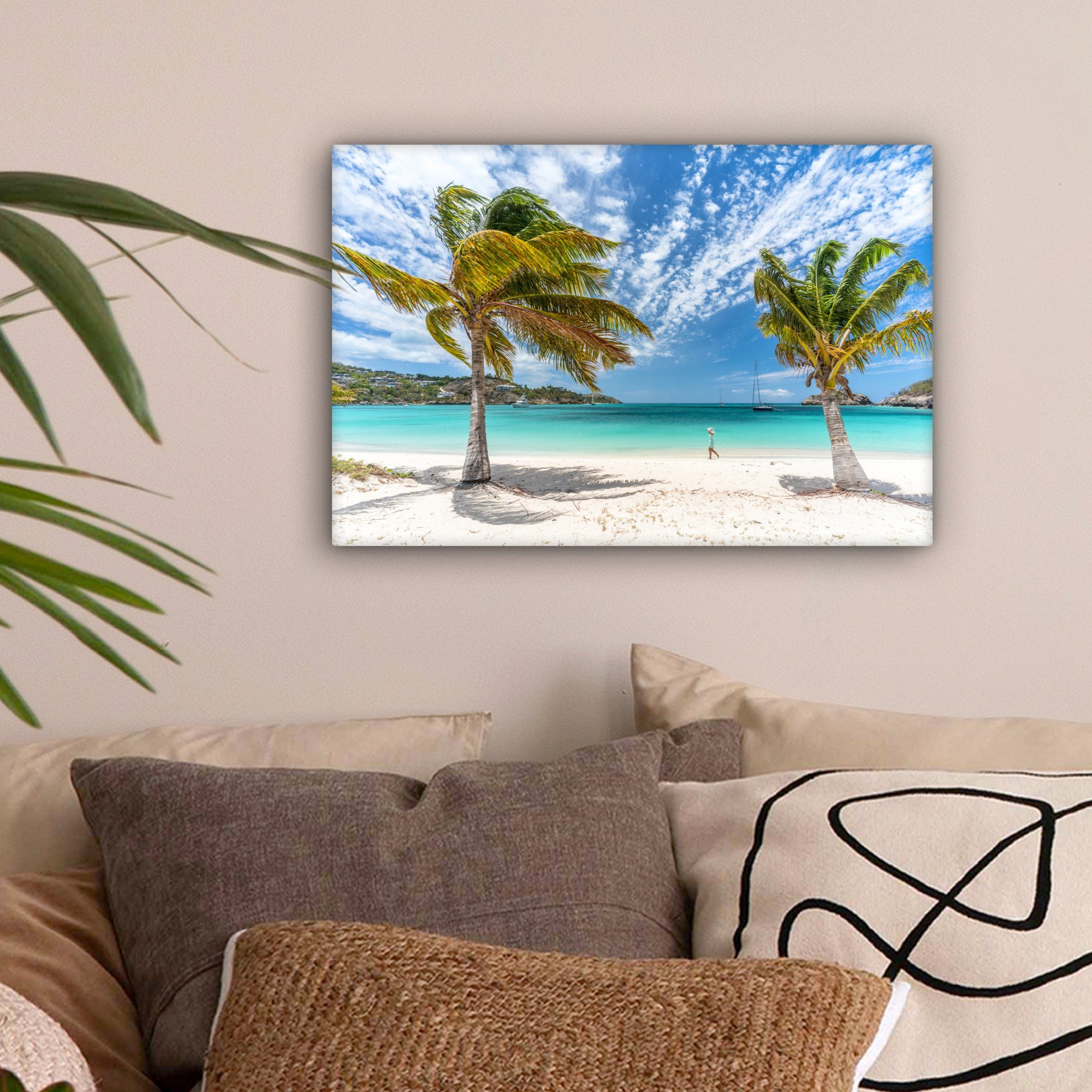 OneMillionCanvasses® Leinwandbild Strand - Palmen - günstig online kaufen