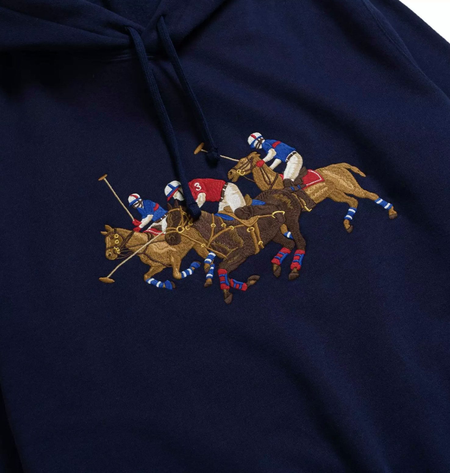 Polo Ralph Lauren Hoodie Triple Pony Sweatshirt Big-Tall Kollektion Aufgesticktem Triple-Pony-Wappen, 3 Patch "stärksten Spieler"