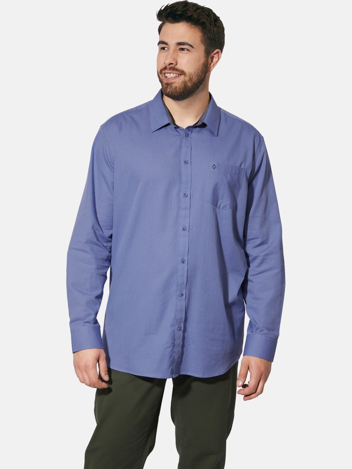 Charles Colby Langarmhemd DUKE RYE mit elegantem Punkte-Muster günstig online kaufen