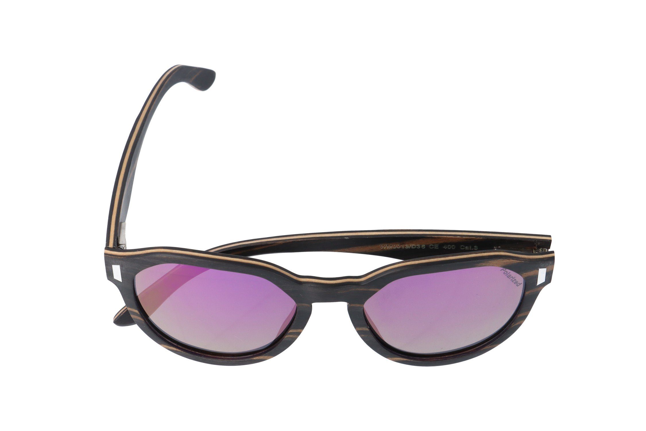 Gläser grau, lila Brille polarisierte GAMSSTYLE WM0013 Gamswild Unisex, Sonnenbrille Herren Damen Holzbrille in braun,