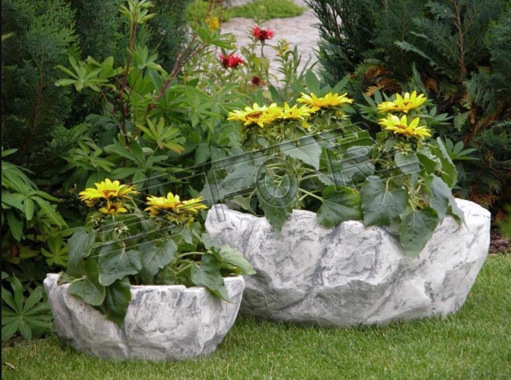 JVmoebel Skulptur Gefäss Vasen Blumentöpfe Pflanz Blumenkübel Garten Kübel Figur