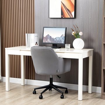 Vinsetto Bürostuhl höhenverstelbar, modernes Design, 58 cm x 58,5 cm x 86 cm (Set, 1 St), Schreibtischstuhl mit Samt-Optik Höhenverstellbarer Bürostuhl Grau
