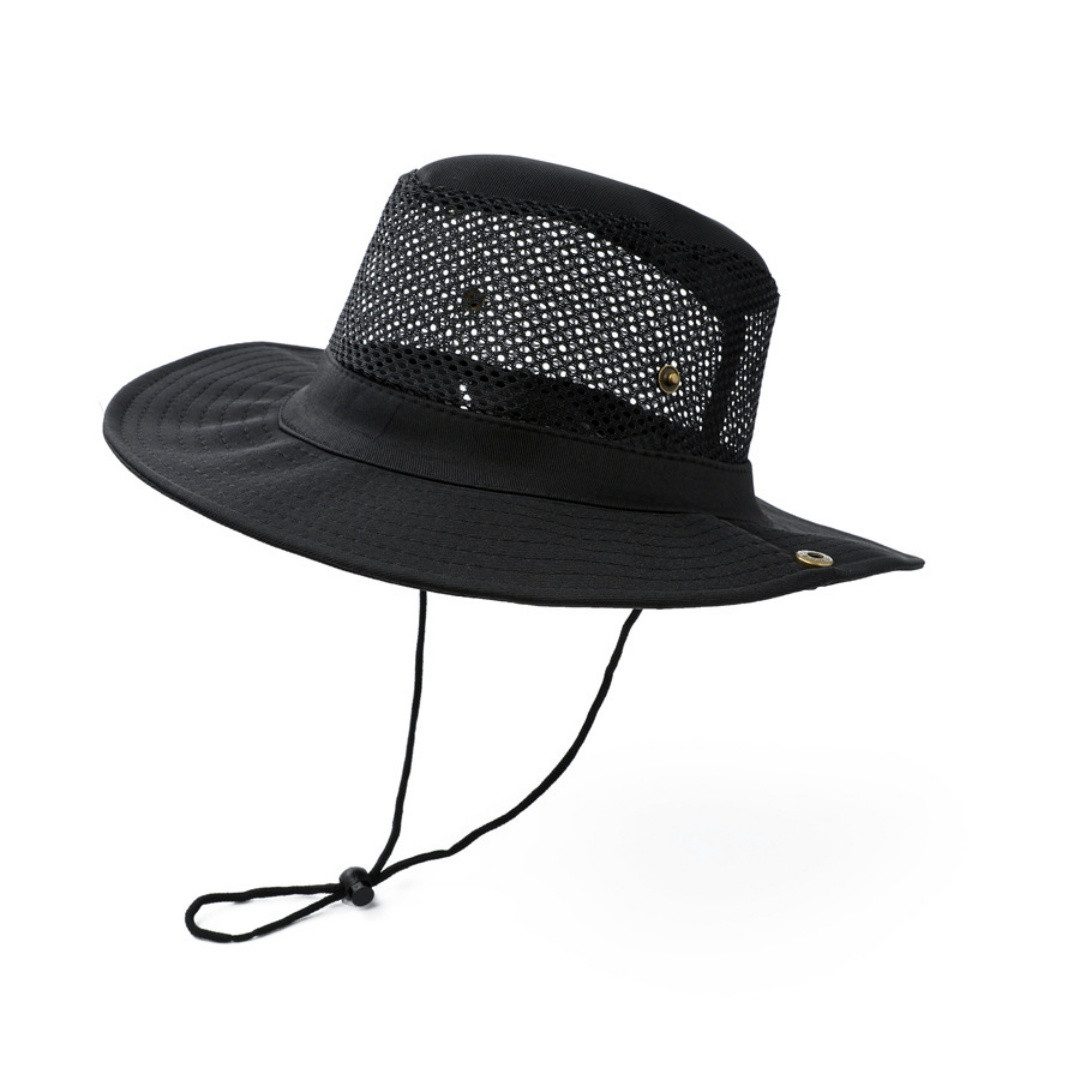 FOUORTUNATE-BEE Sonnenhut Sonnenhut mit Netz Unisex faltbar breitkrempig Outdoor Sommer Fischerhut für Wandern Angeln Camping Reise atmungsaktiv leicht