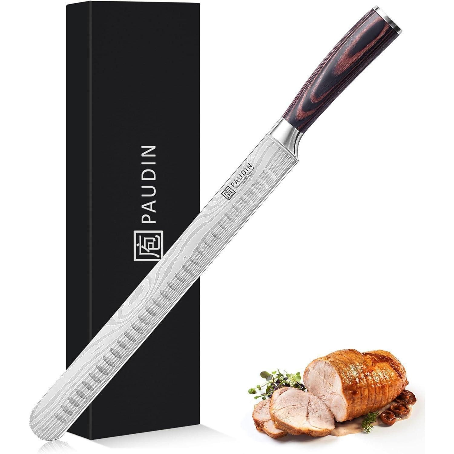 LuxusKollektion Schinkenmesser Schinkenmesser Tranchiermesser 30cm Edelstahl Lachsmesser Pakkaholz