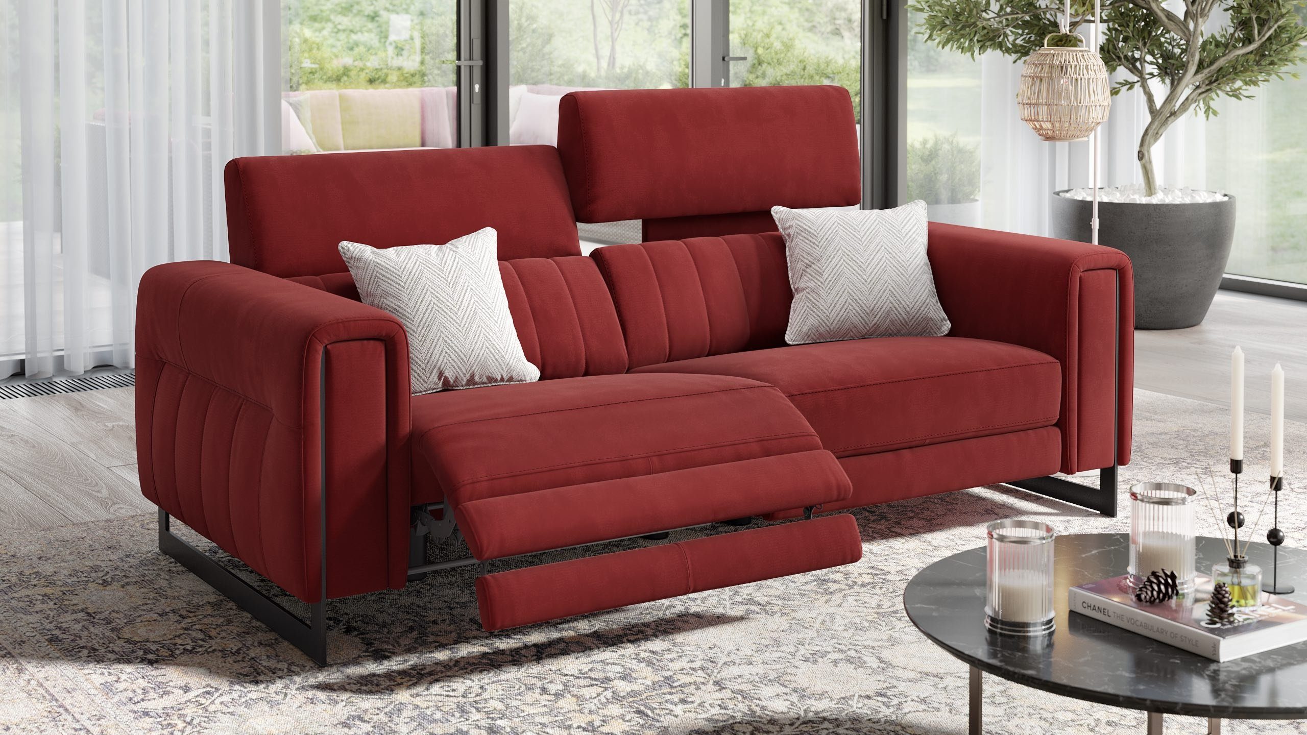 Sofanella 3-Sitzer Stoff LESINA, Relaxcouch, Designersofa, Designer Sofa, 3er Couch, Sofagarnitur