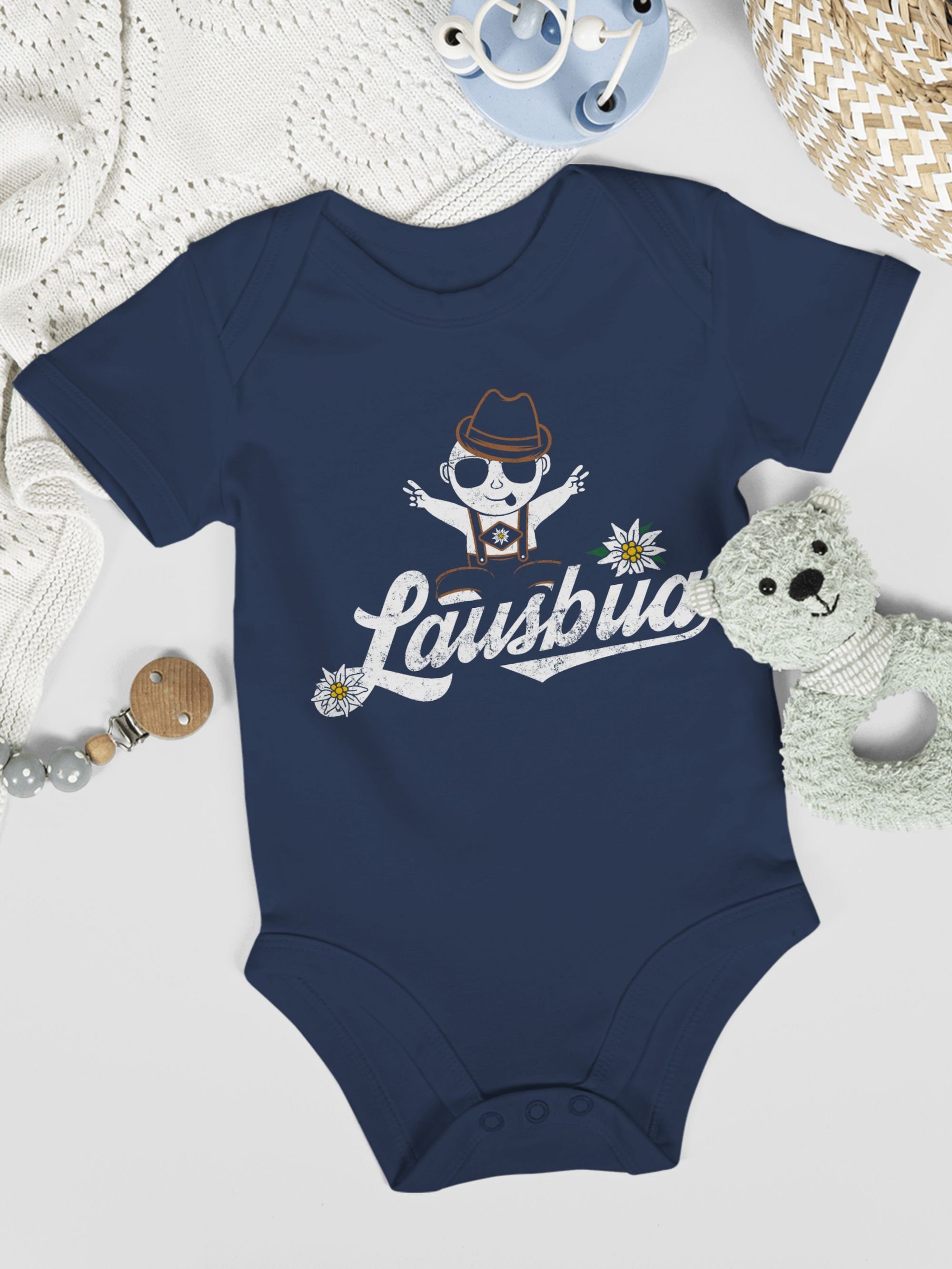 Shirtracer I Navy Witzig Baby Lausbua für Oktoberfest Mode Outfit Wiesn Lustig Blau 1 Shirtbody Baby