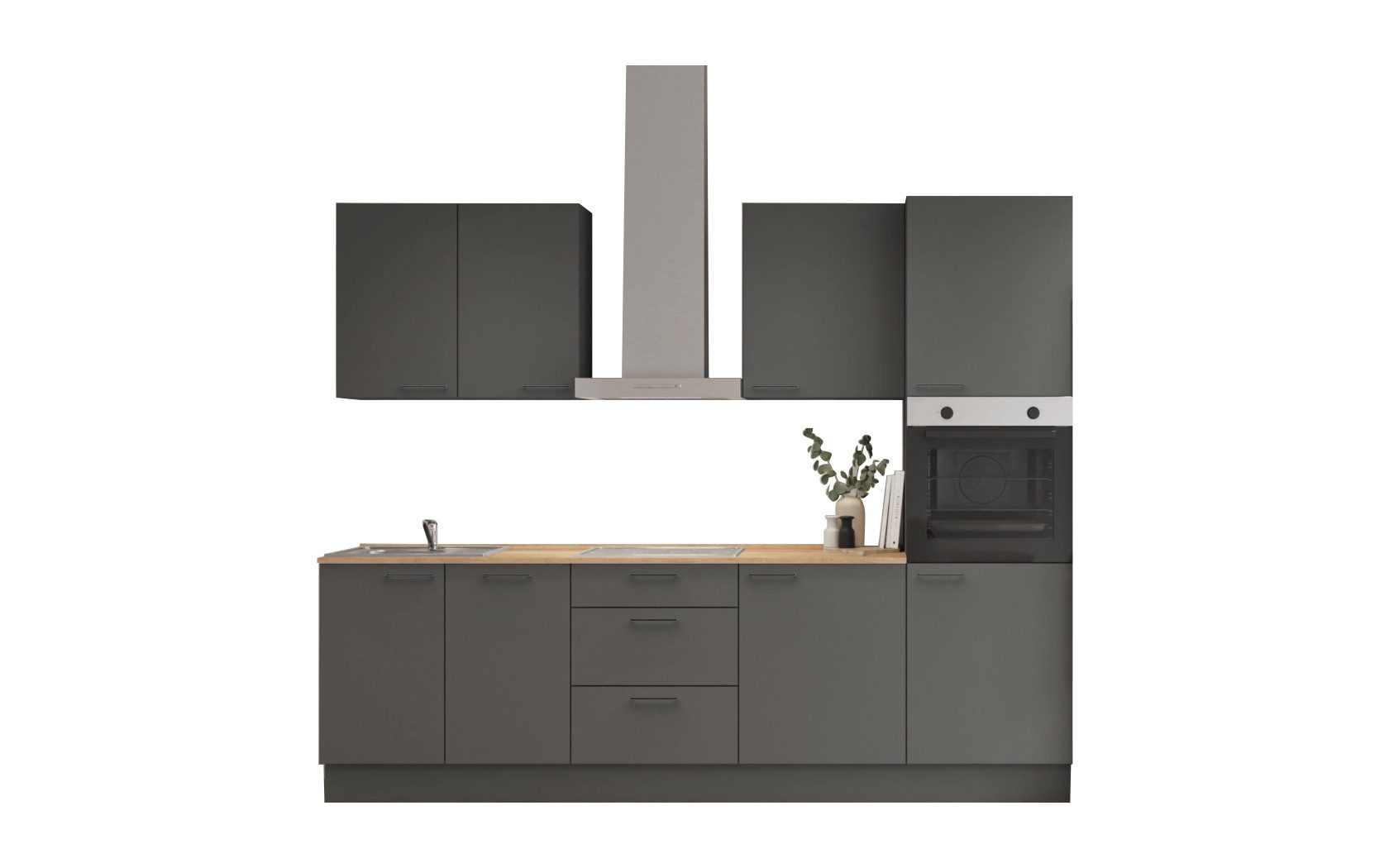 nobilia® Küchenzeile Norr, individuell anpassbar, gratis Küchenplanung mit Profis, (Breite 270 cm), vormontiert, wahlw. mit E-Geräten, inkl. Lieferung