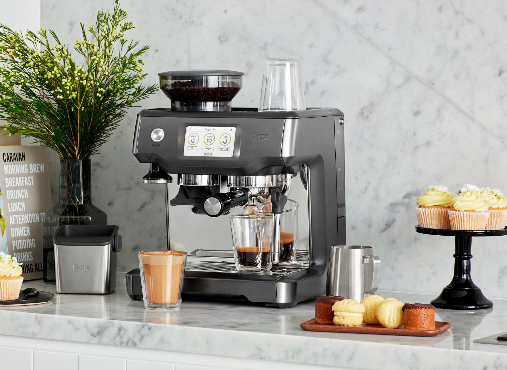 Sage Espressomaschine SES880BST the Barista Touch Black Stainless Steel, Siebträger