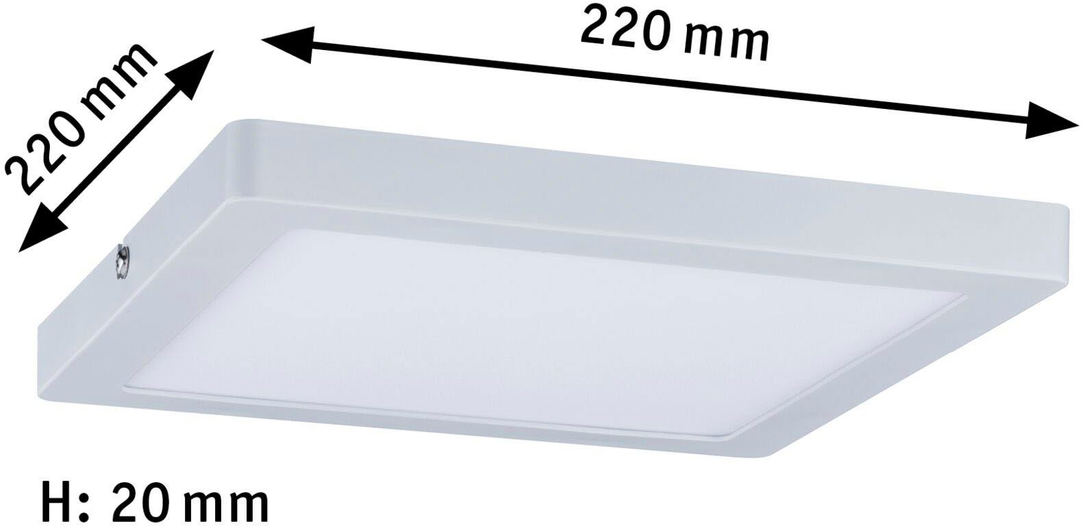Paulmann LED Panel eckig Atria matt, LED matt Weiß integriert, 14W fest 220x220mm Neutralweiß, 4.000K 4.000K 220x220mm eckig 14W Weiß Atria