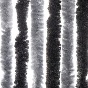 vidaXL Insektenschutz-Vorhang Fliegenvorhang Grau und Schwarz 56x185 cm Chenille