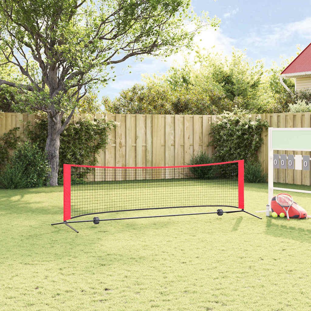 vidaXL Tischtennisnetz Tennisnetz Schwarz und Rot 301 x 90.5 x 87 cm Polyester (1-St)