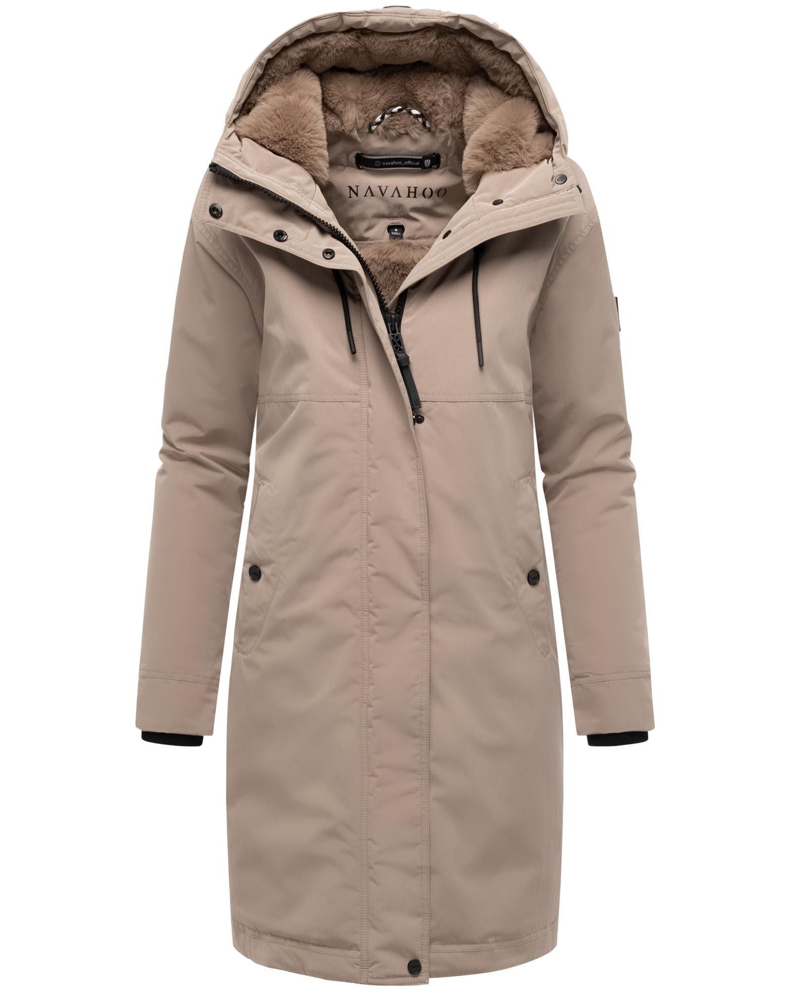 Navahoo Wintermantel Hageltanz 14 Warmer Damen Kurzmantel mit Kapuze
