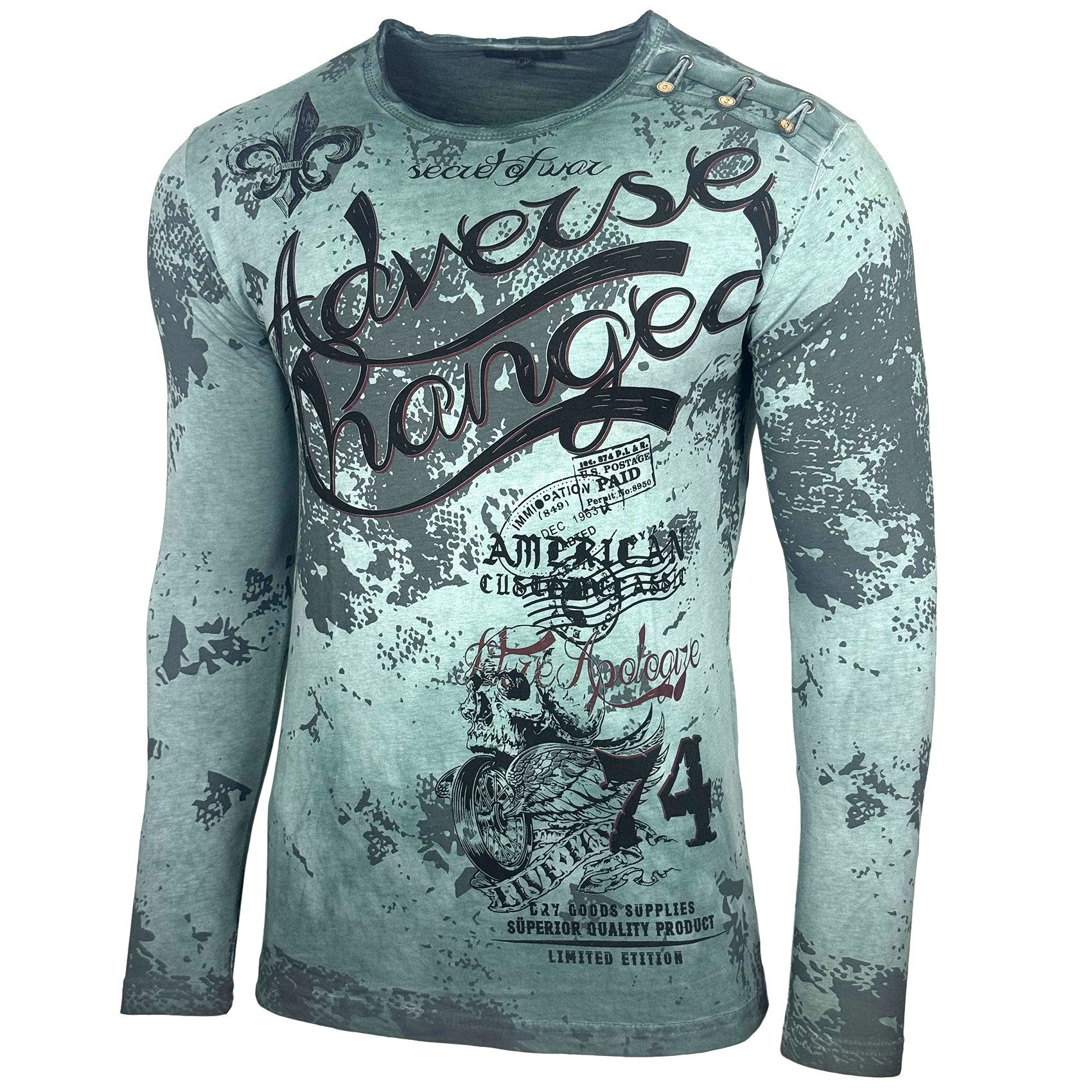 Longshirt Baxboy Herren Longsleeve Langarmshirt Shirt Mit Rundhalskragen B-706