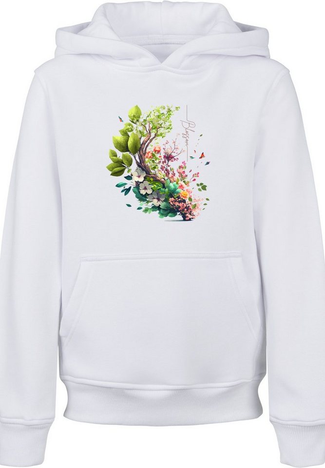 F4NT4STIC Kapuzenpullover Baum mit Blumen Hoodie Print