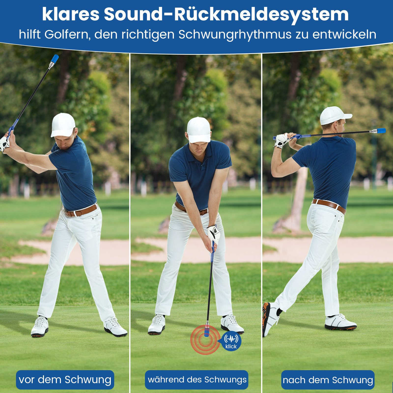 COSTWAY Puttingmatte, Golf Schwungtrainer, Golf-Trainingshilfe für Geschwindigkeit