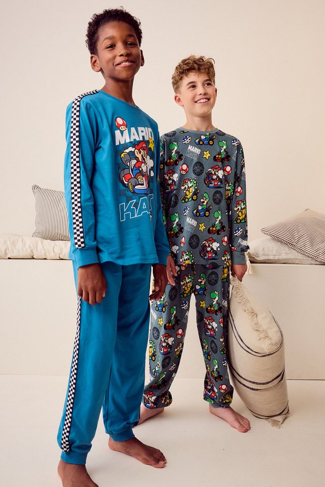 Next Pyjama Schlafanzug mit Jogginghose Baumwolle, 2er-Pack (4 tlg)