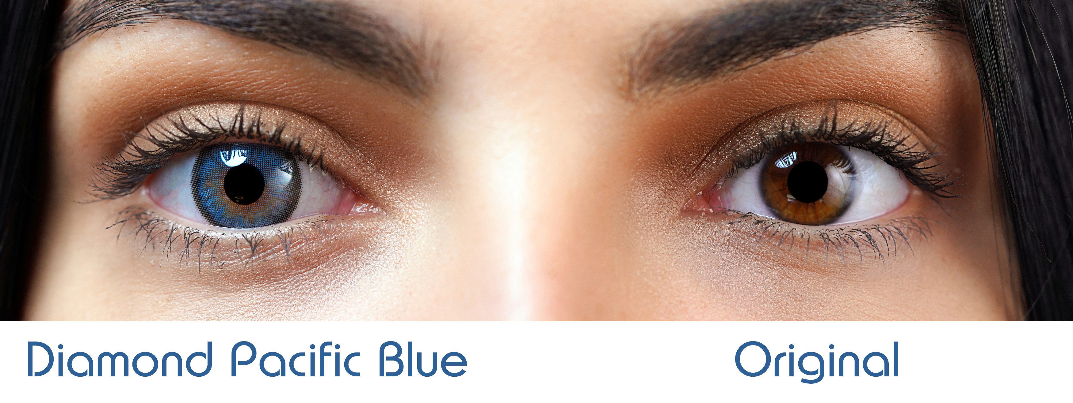 Charmiga Jahreslinsen Farbige Kontaktlinsen blau, 6-Monatslinsen, Diamond Pacific Blue