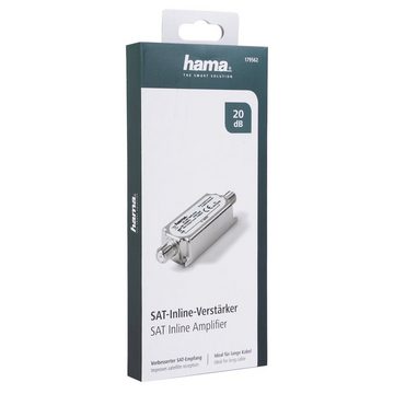 Hama SAT Inline Verstärker 20dB Sat-Verstärker Audioverstärker (DVB-S2 LNB Digital Signalverstärker auch für DVB-T2)