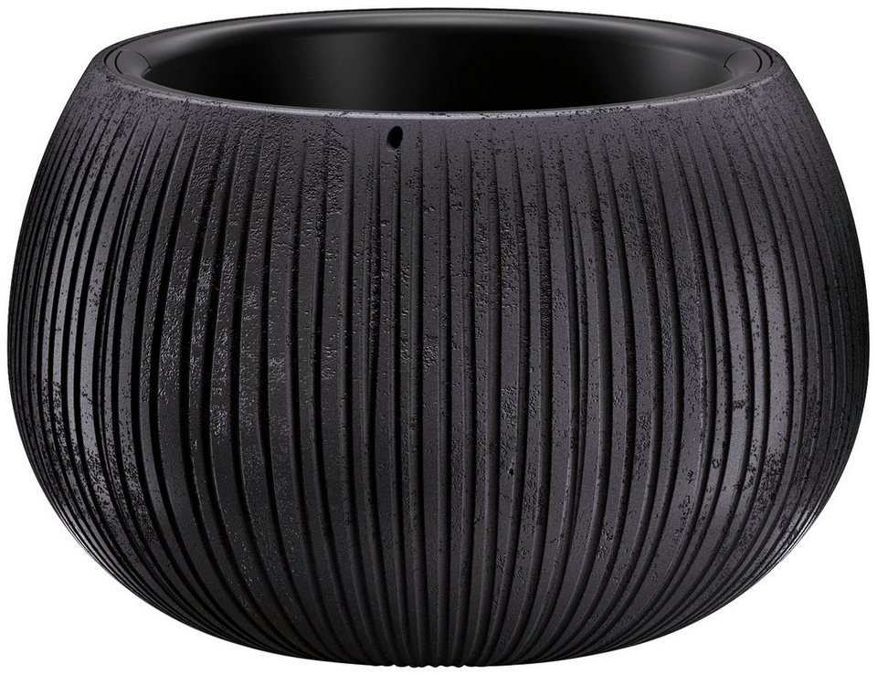 Prosperplast Blumentopf Beton Bowl (1 St), Ø29cm x 19,5cm, Moderne schwarze  Betonoptik
