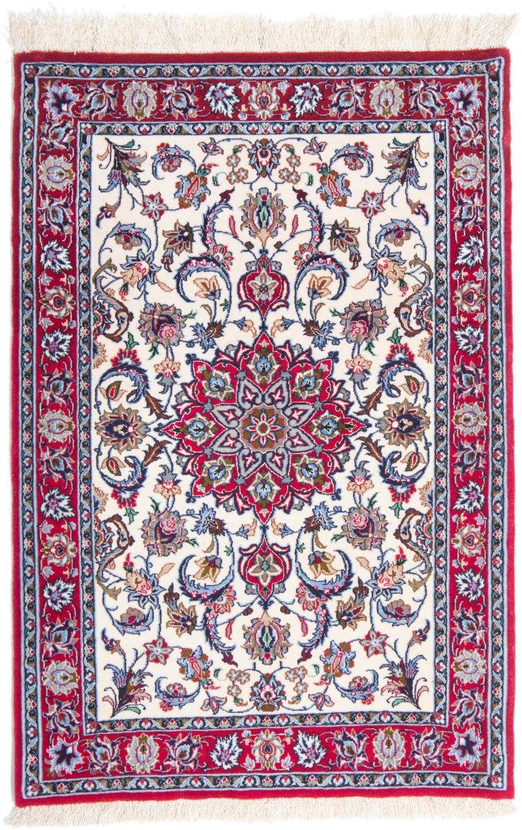 rechteckig, Höhe: mm 71x101 6 Orientteppich Orientteppich, Handgeknüpfter Seidenkette Nain Trading, Isfahan