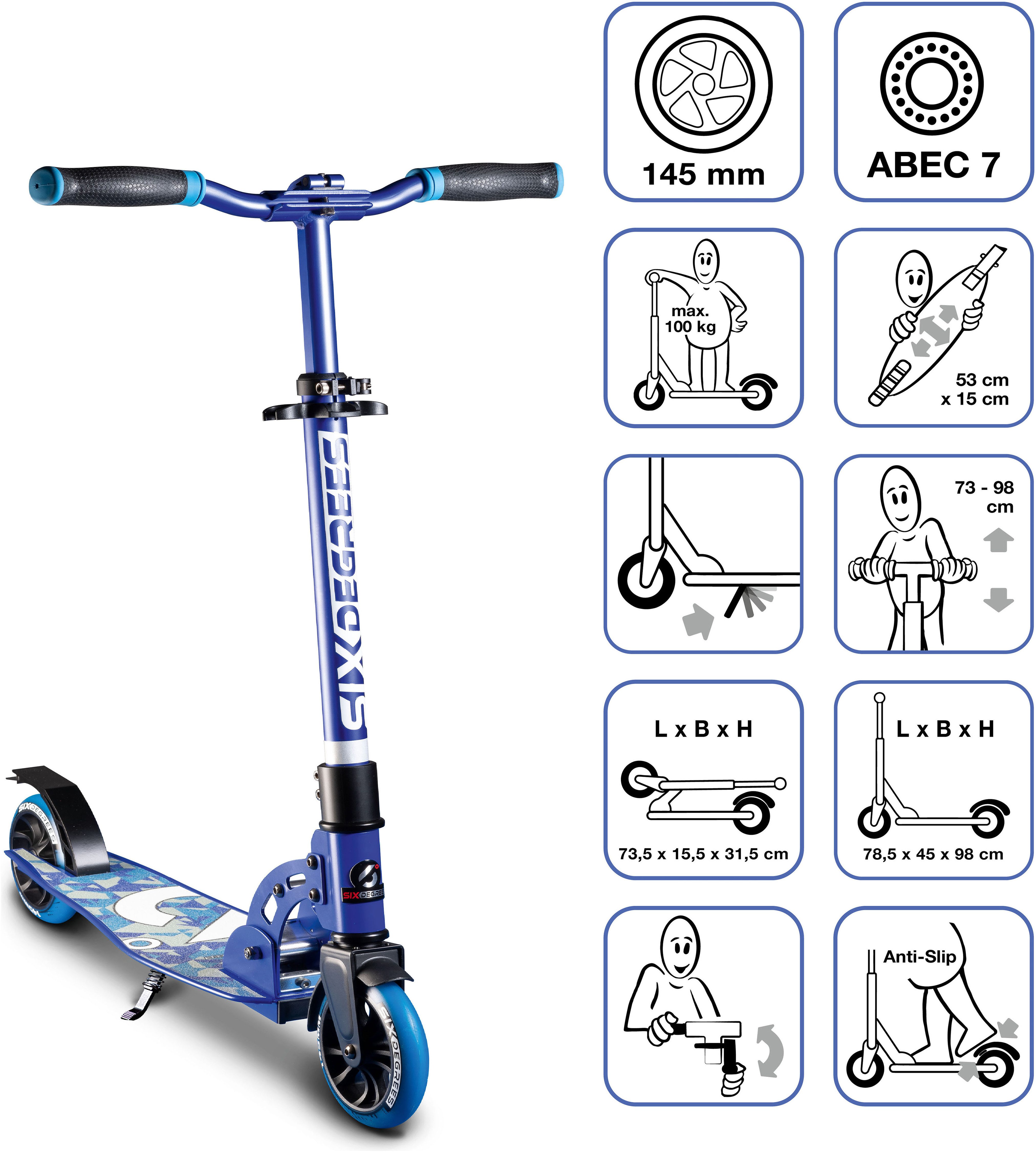 SIX DEGREES Scooter Aluminium Scooter Junior 145 mm
