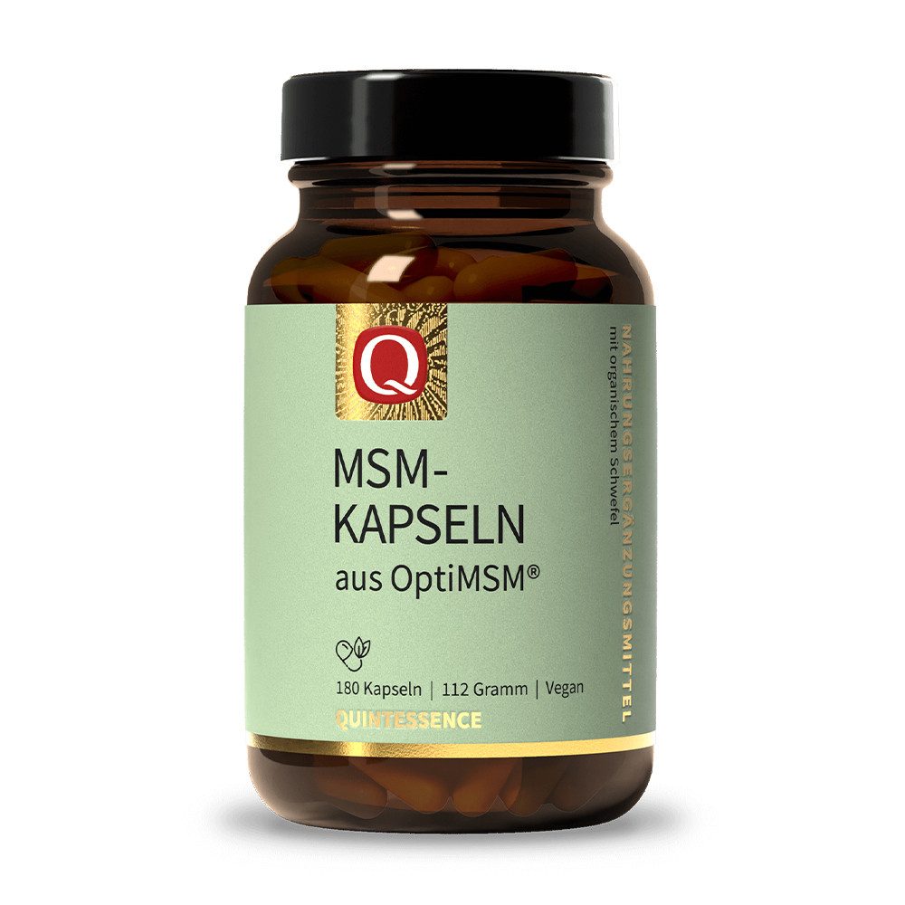 Quintessence MSM-Kapseln aus OptiMSM - mit organ. Schwefel in reinster Form - 180 Kapseln, 112 g