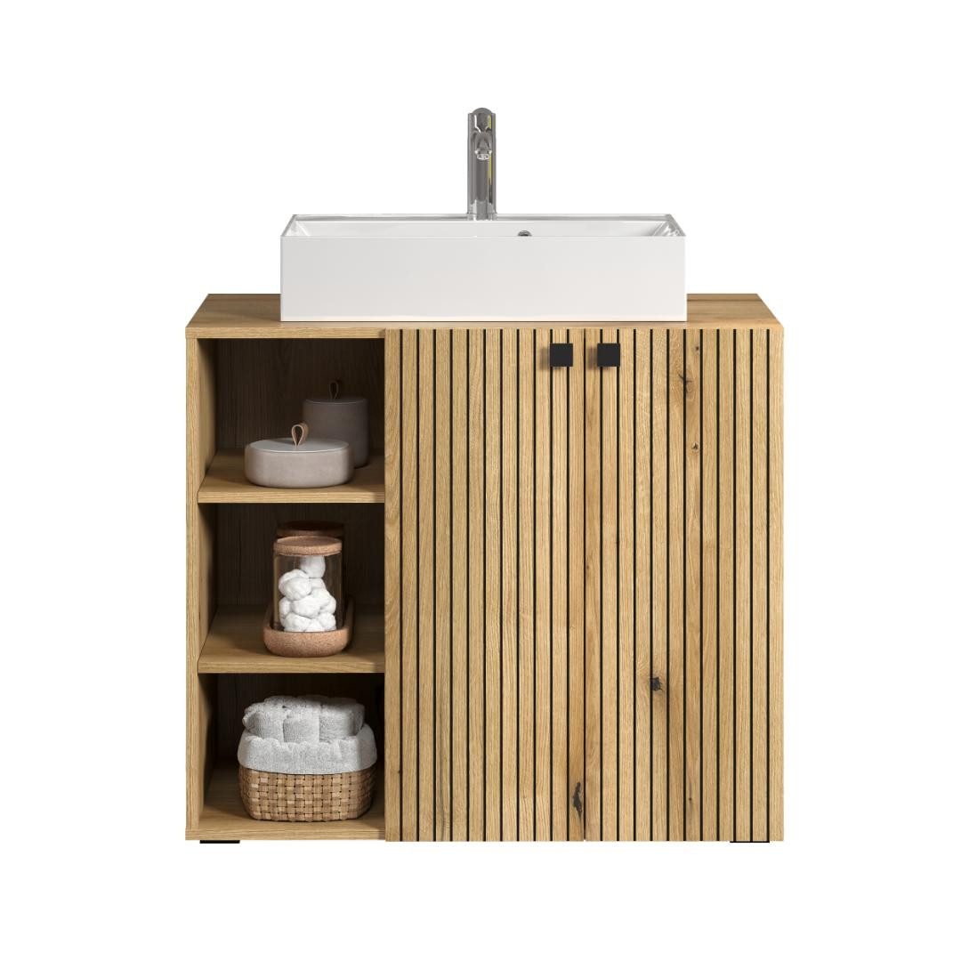 trendteam Waschbeckenschrank PureBliss Waschbeckenunterschrank mit Waschbecken (2-St)