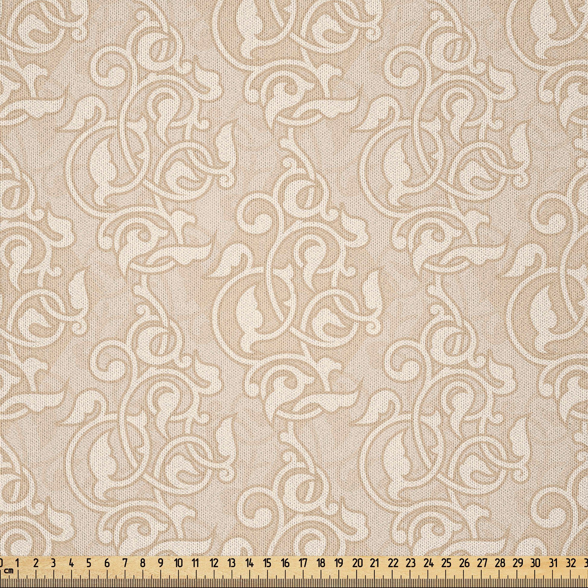 Abakuhaus Stoff DIY Bastler Stoff für Dekorationszwecke, Antiquität Wirbelnde Seed Blumen