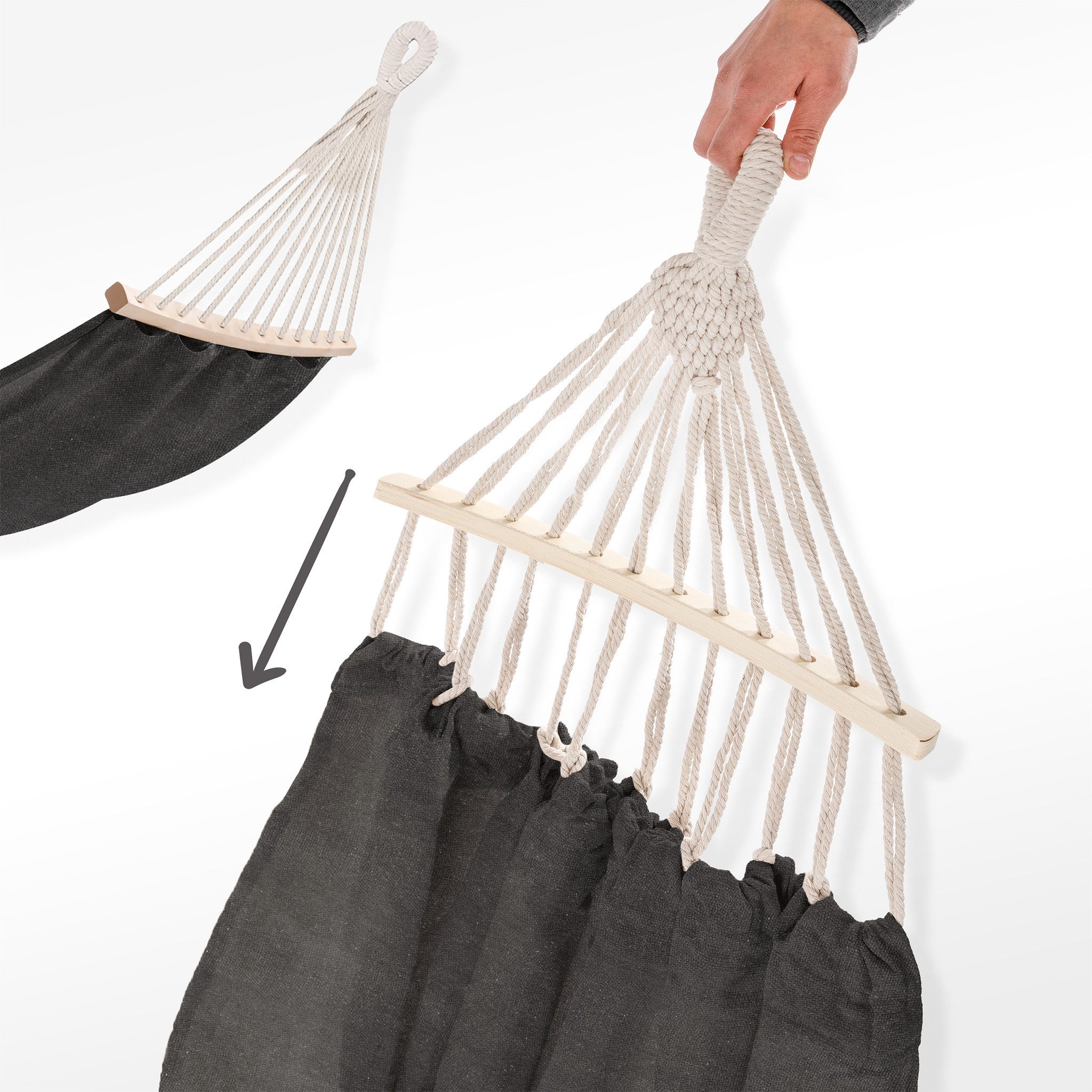 Campela Stabhängematte Gartenhängematte 200x150 cm – robust & komfortabel – Outdoor & Indoor